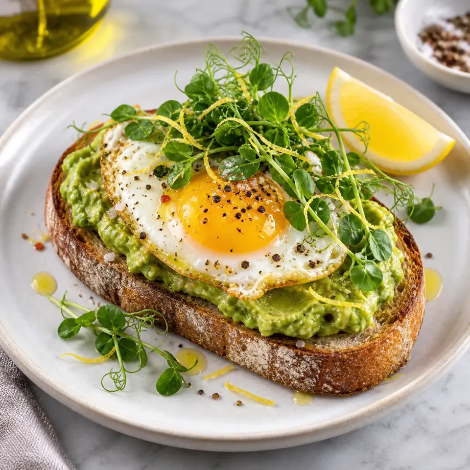 Avocado and egg on sourdough toast